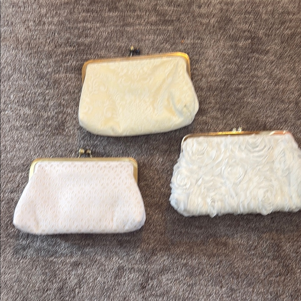 Chic Cream and White Clutch Trio